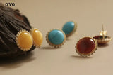 Zircon Gemstone Sterling Silver Earrings