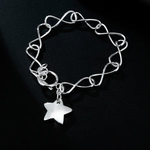 925 Silver Star Pendant Bracelet Women