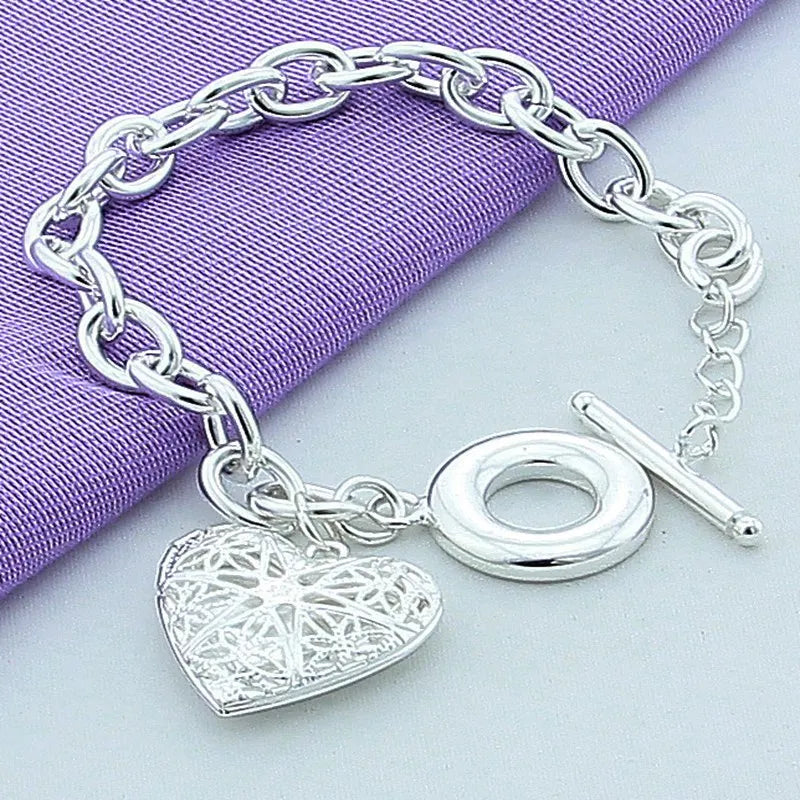 Sterling Silver Heart Bracelet for Women