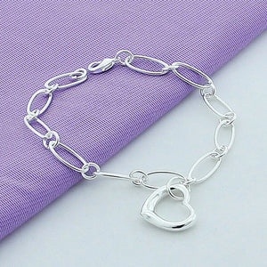 Sterling Silver Heart Bracelet for Women