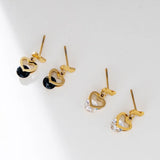 Stainless Steel Zircon Niche Earrings