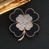 Crystal Four-Leaf Clover Brooch Acrylic Clothes Accessory