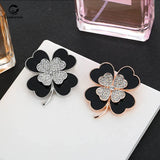 Crystal Four-Leaf Clover Brooch Acrylic Clothes Accessory