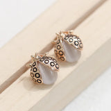 Ladybug Earrings with Pearl Inlay