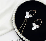 Alloy Spray Paint Flower Hand Earrings DIY