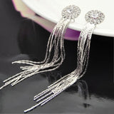 Austrian Crystal Tassel Earrings for Brides