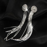 Austrian Crystal Tassel Earrings for Brides