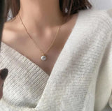 Natural Pearl Pendant Short Necklace Gothic Girl Sexy Collarbone Chain