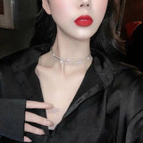 Rhinestone Double Necklaces for Women Party Gift