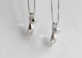S925 Sterling Silver Cat Necklace Set for Female Birthday