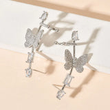 Purple Butterfly Ear Clip Earrings Wedding Party Jewelry ER-606