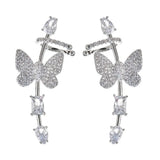 Purple Butterfly Ear Clip Earrings Wedding Party Jewelry ER-606