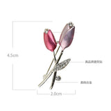 Tulip Paint Brooch Rhinestone Flower Suit Accessories Pin 077