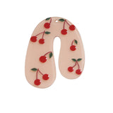 Cherry Embossed U-Shaped Pendant for Jewelry Making