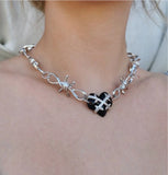 Hip Hop Thorns Love Necklace Metal Cold Wind Clavicle Chain
