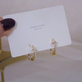 14K Gold Plated Copper CZ Zircon Small Hoop Earrings for Women