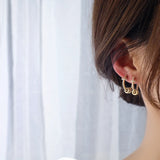 14K Gold Plated Copper CZ Zircon Small Hoop Earrings for Women