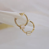 14K Gold Plated Copper CZ Zircon Small Hoop Earrings for Women