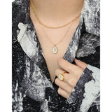 Geometric Ellipse Tulip Shell 925 Sterling Silver Necklace for Women