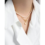 Joker Crystal Buckle Chain Necklace Women