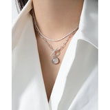Joker Crystal Buckle Chain Necklace Women