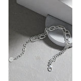 Minimalist Wild Pig Nose Double Chain Texture S925 Silver Bracelet
