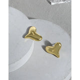Geometric Heart-Shaped Texture S925 Silver Earrings Women