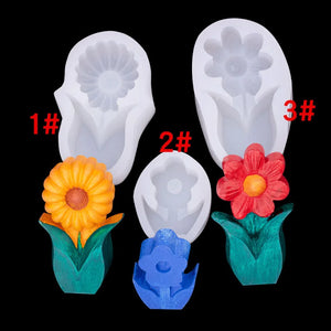 3D Floret Silica Gel Mold for Gypsum Car Aromatherapy Candle