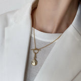 925 Pure Silver Special-Shaped Monoment Single Necklace Net Red Necklace