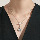 925 Pure Silver Special-Shaped Monoment Single Necklace Net Red Necklace