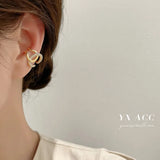 Zircon Letter C Cross Ear Clip, Women's Work Accessories