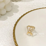 Zircon Letter C Cross Ear Clip, Women's Work Accessories