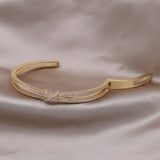 14K Plated Zircon Cross Bracelet - Women's Daily Accessory