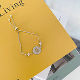 Camellia Shell 14K Bracelet Student Women Stretch Adjust Daily Bracelet