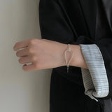 S925 Sterling Silver Double Layer Knot Bracelet with 11 Charms