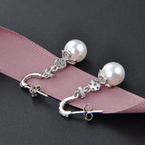 Zircon Diamond Beaded Silver Earrings Set