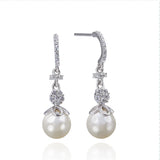 Zircon Diamond Beaded Silver Earrings Set