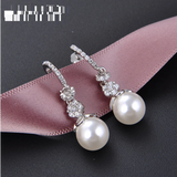 Zircon Diamond Beaded Silver Earrings Set