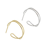 925 Silver Stud Earring Women INS Wave Female Bijoux Anniversary