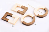 Retro Mosaic Square Wood Earrings DIY Kit