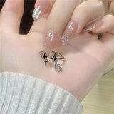 925 Sterling Silver Star Opening Ring for Girlfriend Birthday