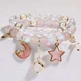 Double Layer Crystal Beaded Bracelet for Women