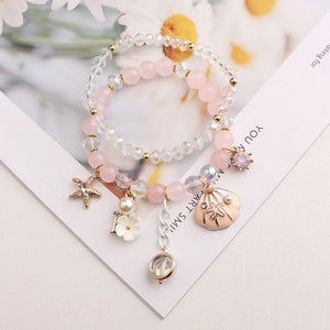 Double Layer Crystal Beaded Bracelet for Women