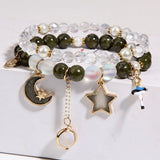 Double Layer Crystal Beaded Bracelet for Women