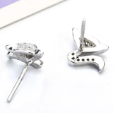 925 Silver Diamond Fox Earrings