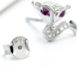 925 Silver Diamond Fox Earrings