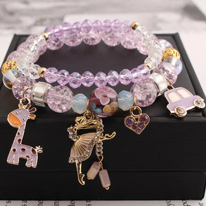 Crystal Butterfly Elastic Bracelet for Women