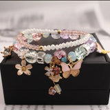Crystal Butterfly Elastic Bracelet for Women