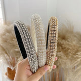 Rhinestone Baroque Sponge Headband Wide Brim Hair Ornament