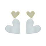 Bright Oil Heart Earrings 925 Silver Needle